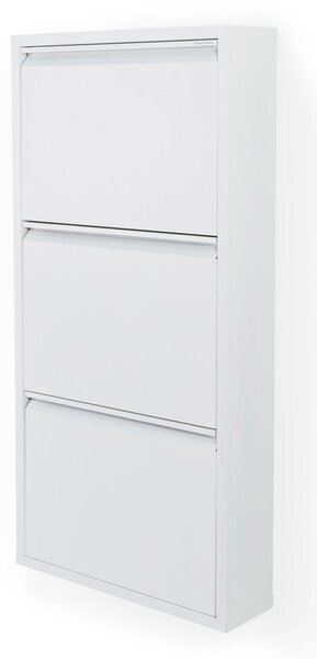 Biela kovová výklopná skrinka na topánky 50x103x15 cm Billy – Spinder Design