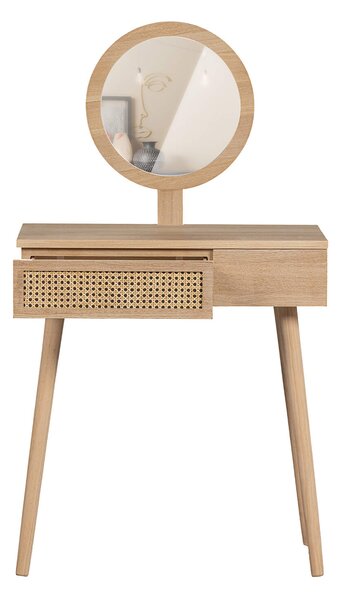 MUZZA Toaletný stolík so zrkadlom foosy 70 x 40 cm prírodný