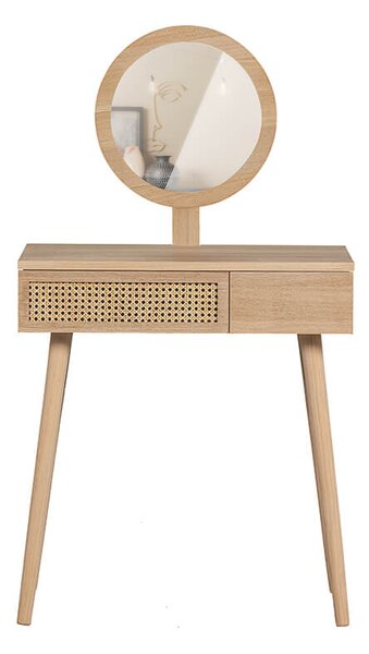 MUZZA Toaletný stolík so zrkadlom foosy 70 x 40 cm prírodný