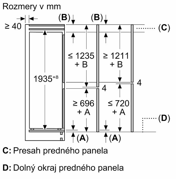 Bosch KBN96VFE0 + kupóny na daľší nákup - Chladnička kombinovaná zabudovateľná