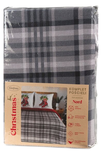 VIANOČNÉ RENFORCÉ OBLIEČKY NORD 200X220 CM, 1 KS 70X80 CM VZOROVANÉ