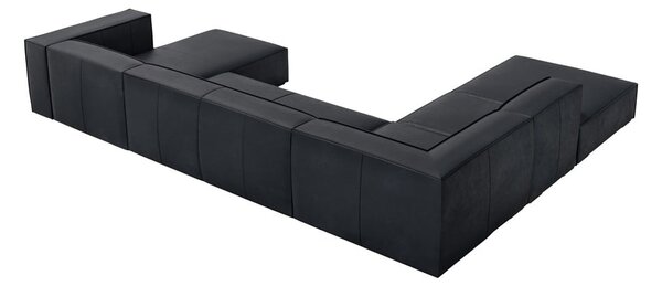 Tmavomodrá kožená rohová pohovka (ľavý roh) Madame – Windsor & Co Sofas