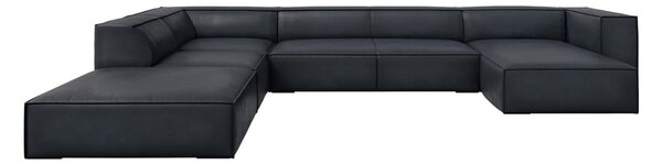 Tmavomodrá kožená rohová pohovka (ľavý roh) Madame – Windsor & Co Sofas
