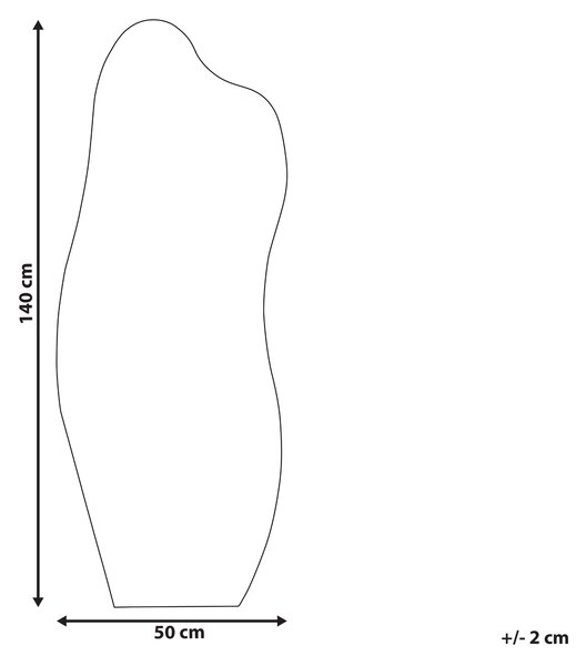 Nástenné zrkadlo strieborné MDF rám 52 x 140 cm nepravidelný tvar s háčikmi moderný štýl závesné dekorácie