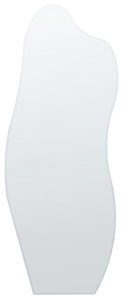 Nástenné zrkadlo strieborné MDF rám 52 x 140 cm nepravidelný tvar s háčikmi moderný štýl závesné dekorácie