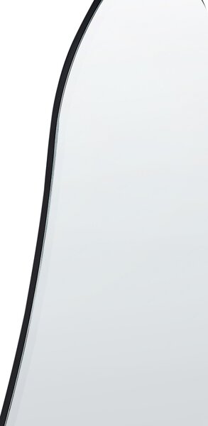 Nástenné zrkadlo strieborné MDF rám 52 x 140 cm nepravidelný tvar s háčikmi moderný štýl závesné dekorácie