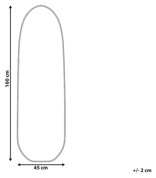 Nástenné zrkadlo čierne kovový rám hliník 46 x 160 cm nepravidelný tvar s háčikmi moderný štýl závesné dekorácie