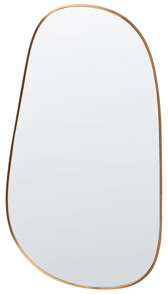 Nástenné zrkadlo zlaté hliník kovový rám 57 x 110 cm nepravidelný tvar s háčikmi moderný štýl závesné dekorácie