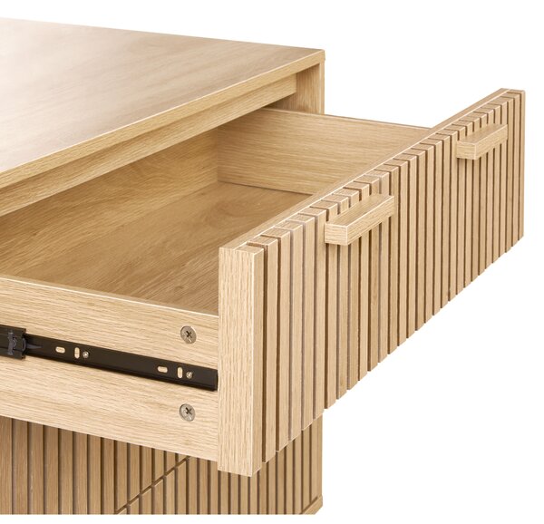 Komoda svetlé drevo MDF nohy z borovicového dreva 3 zásuvky úložný priestor škandinávsky moderný štýl predsieň spálňa