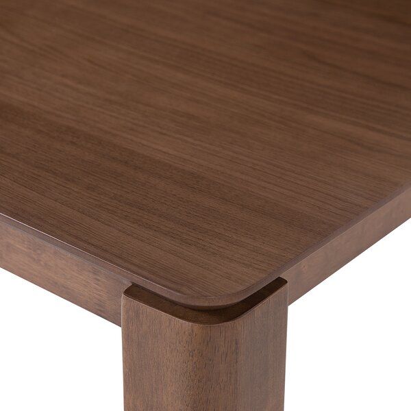 Jedálenský stôl tmavý orech MDF kaučuk 160 x 90 cm pre 6 osôb moderný retro štýl kuchyňa jedáleň