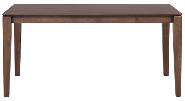 Jedálenský stôl tmavý orech MDF kaučuk 160 x 90 cm pre 6 osôb moderný retro štýl kuchyňa jedáleň