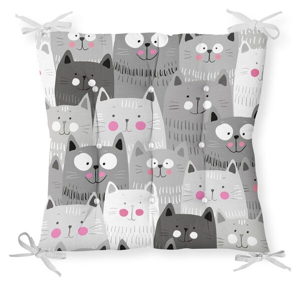 Sedák na stoličku Minimalist Cushion Covers Gray Cats, 40 x 40 cm