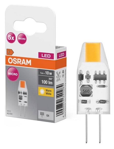 Sada 5x LED žiaroviek PIN MICRO G4/1W/12V 2700K - Osram