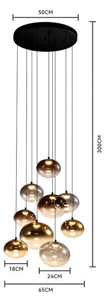 ZÁVESNÉ LED SVIETIDLO, 65/300/65 cm - Interiérové svietidlá
