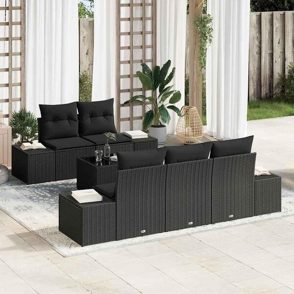 Maison Exclusive – Sedacia súprava Schwarz [Syntetický materiál]: Polyratan
