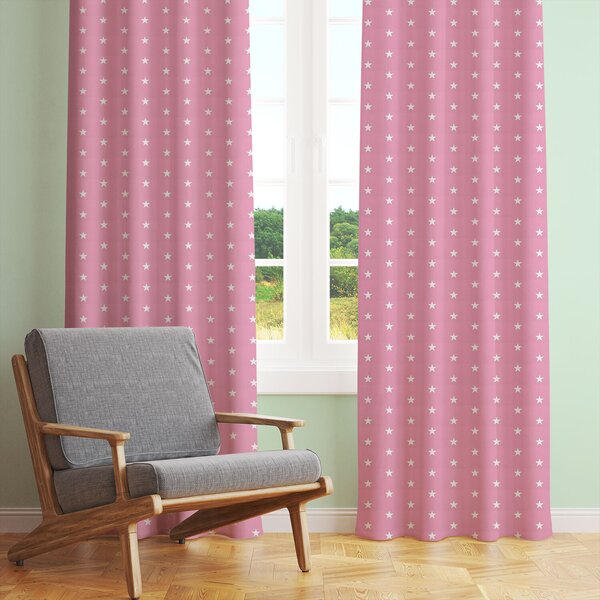 Bavlnená látka 286, vzor hviezdy, farba ružová, metráž 160 cm
