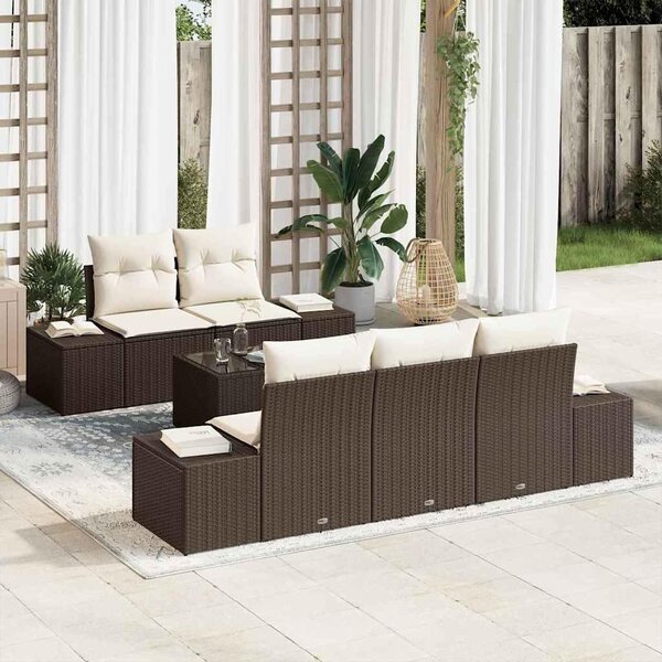 Maison Exclusive – Sedacia súprava hnedá [syntetický materiál]: Polyratan
