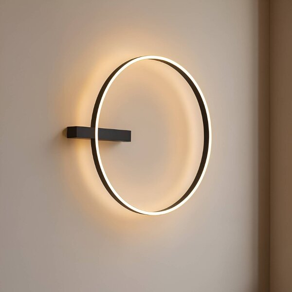 Lucande stropné LED svetlo Isalin, 60 cm, čierne, stmievateľné, Čierna, Obývacia izba / jedáleň, Hliník, Moderný, Závesné svietidlo