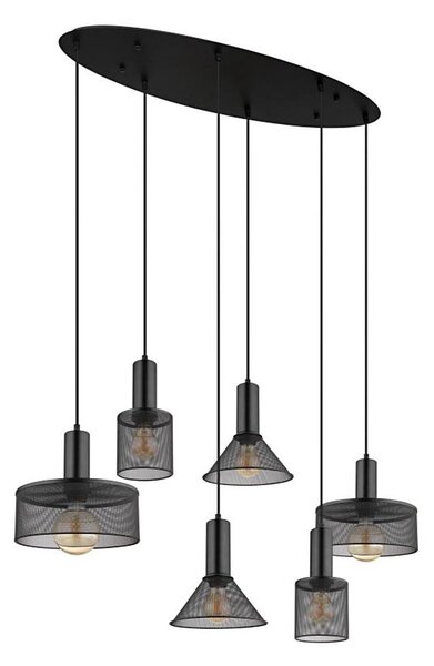 Globo 15648-6H - Luster na lanku JEDD 6xE27/60W/230V čierna