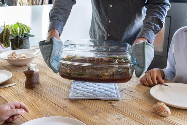 Sklenená zapekacia misa PYREX s vekom 36x22cm/6,7l