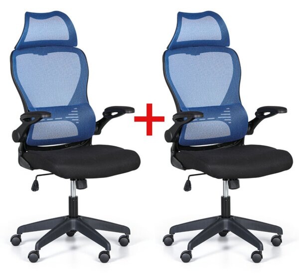 Kancelárska stolička LUCAS 1+1 ZADARMO, modrá