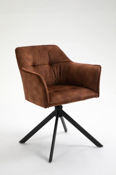 Dizajnová stolička Loft medeno hnedá otočná