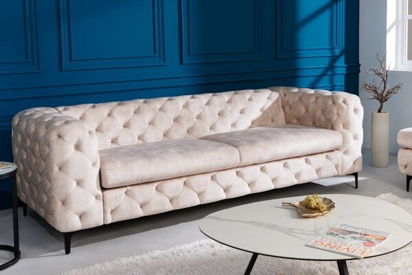 Sofa Modern Barock 3er champagne zamat