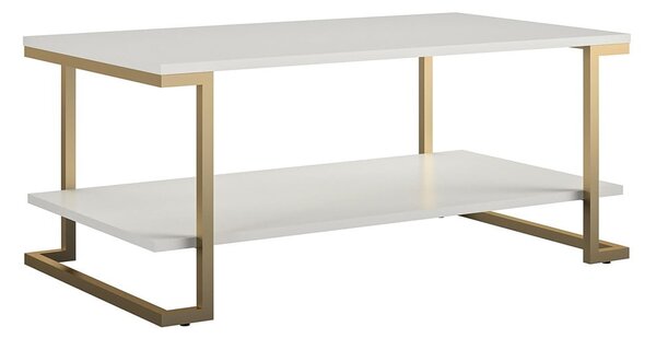 Konferenčný stolík v bielo-zlatej farbe CosmoLiving by Cosmopolitan Camila, 106 x 45 cm