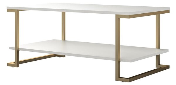 Konferenčný stolík v bielo-zlatej farbe CosmoLiving by Cosmopolitan Camila, 106 x 45 cm