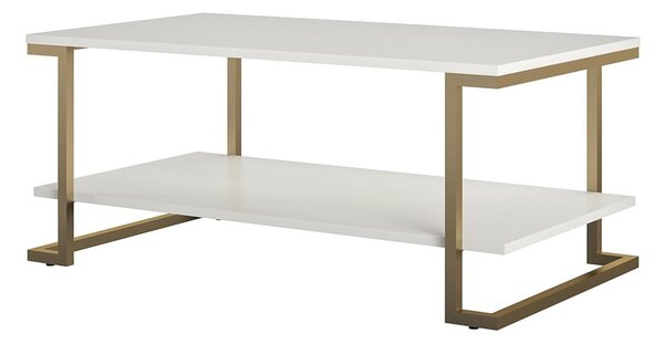 Konferenčný stolík v bielo-zlatej farbe CosmoLiving by Cosmopolitan Camila, 106 x 45 cm