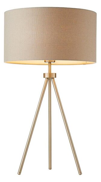 Endon 66986 - Stolná lampa TRI 1xE27/40W/230V mosadz/béžová