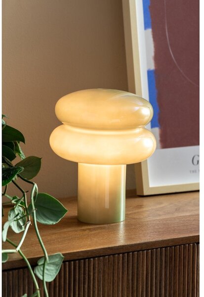 Zelená sklenená stolová lampa (výška 24 cm) Incesante – Leitmotiv