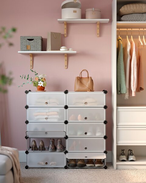 REGÁL NA TOPÁNKY, biela, 43/173/31 cm Boxxx - Online Only drobný nábytok, Online Only