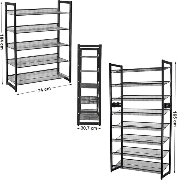 REGÁL NA TOPÁNKY, čierna, 74/104/31 cm - Online Only drobný nábytok, Online Only
