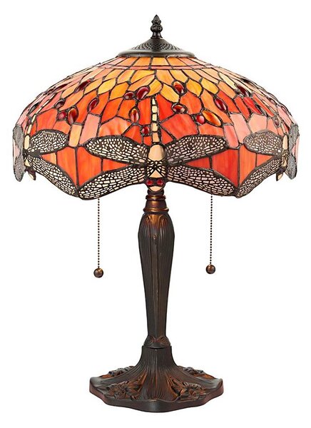Endon 64093 - Stolová lampa Tiffany DRAGONFLY 2xE27/60W/230V priemer 41 cm