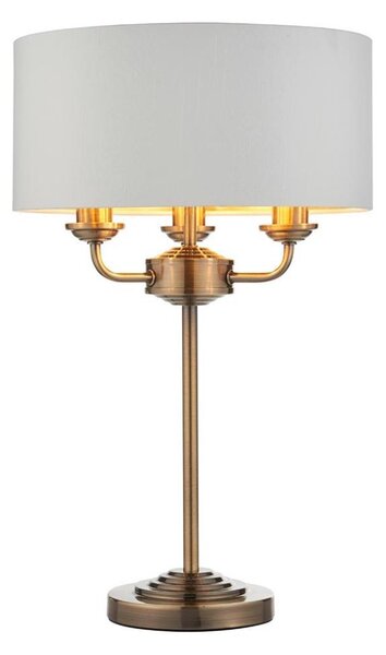 Endon 98932 - Stolná lampa HIGHCLERE 3xE14/18W/230V biela/mosadz pr. 32 cm