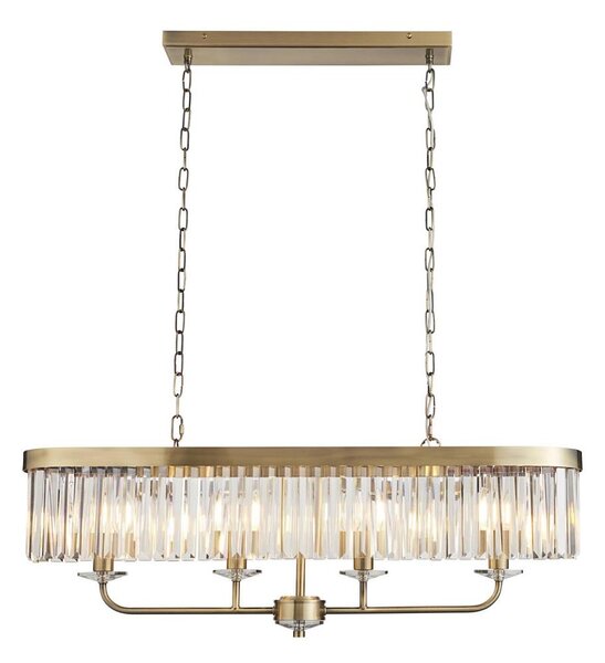 Endon 110539 - Luster na reťazi CHESTERFIELD 4xE14/6W/230V mosadz