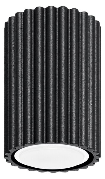Stropné svietidlo Karbon, 1x čierne kovové tienidlo, (10 cm)