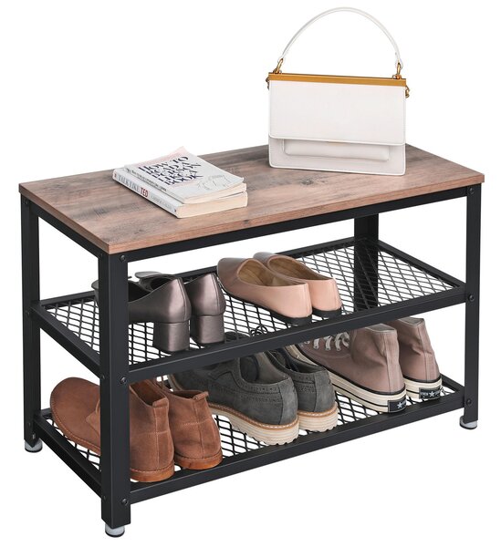 REGÁL NA TOPÁNKY, čierna, sivobéžová, 73/45/30 cm Boxxx - Online Only drobný nábytok, Online Only