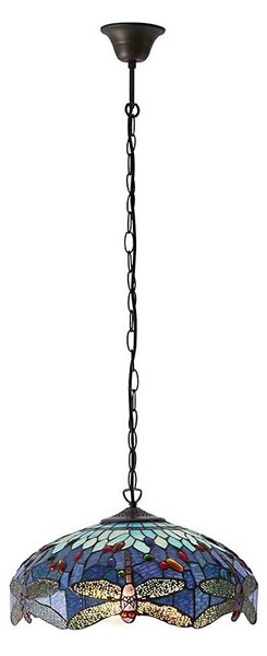 Endon 64080 - Luster na reťazi Tiffany DRAGONFLY 3xE27/60W/230V priemer 41 cm