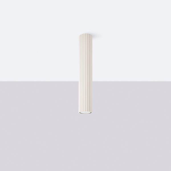 Stropné svietidlo Karbon, 1x béžové kovové tienidlo, (40 cm)
