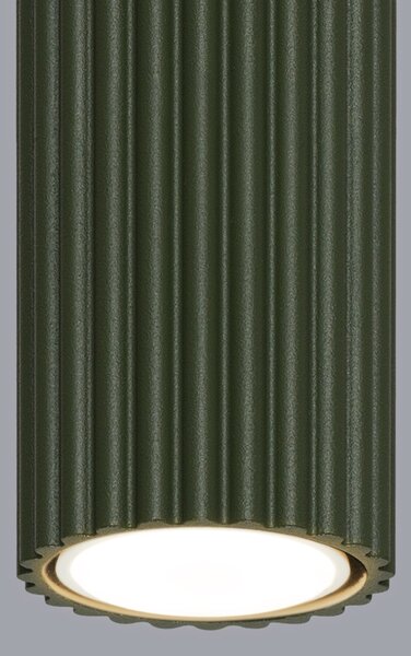 Stropné svietidlo Karbon, 1x olivovo zelené kovové tienidlo, (30 cm)