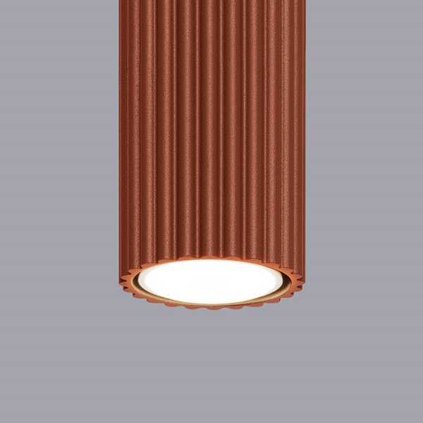 Stropné svietidlo Karbon, 1x okrovo červené kovové tienidlo, (20 cm)