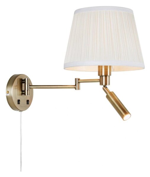 Markslöjd 109017- LED nástenné svietidlo PIVOT 1xE27/40W/230V + LED/4W krémová/mosadz