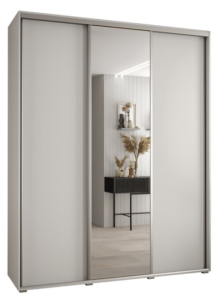 Šatníková skriňa ASIRI 3 - 200/45 cm, biela / strieborná
