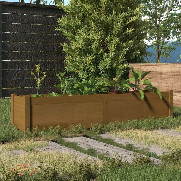 Vyvýšený záhradný záhon medovo-hnedý 150x31x31 cm borovicový masív