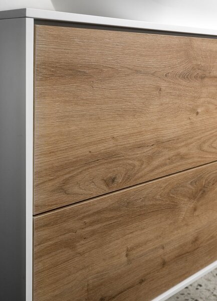 Aqualine Aqualine, ZANYA umývadlová skrinka 60x50x46cm, biela mat/dub emporio, ZA260