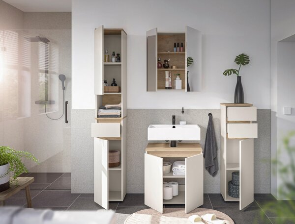 VYSOKÁ SKRINKA, kašmírová, farba duba, kašmírová, 30/190/30 cm home24 - Kúpeľňové skrinky, Online Only