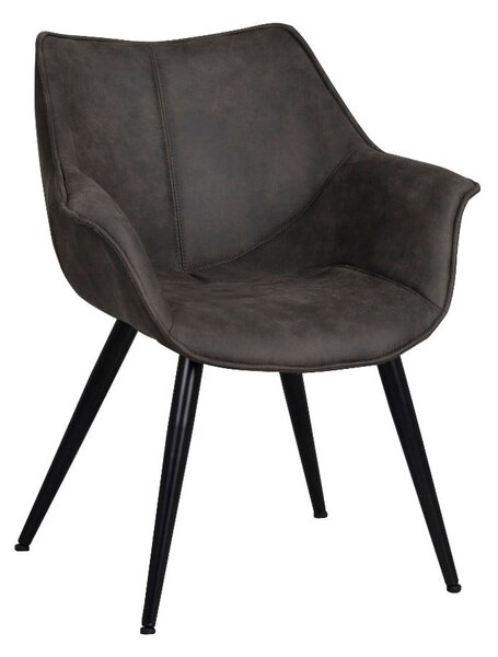 Čierna stolička s čiernym kovovým podnožím Rowico Echo
