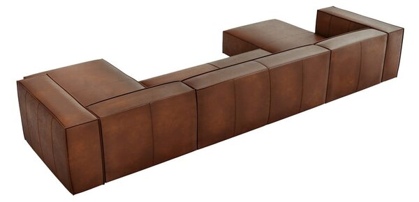 Koňakovohnedá kožená rohová pohovka (do "U") Madame - Windsor & Co Sofas